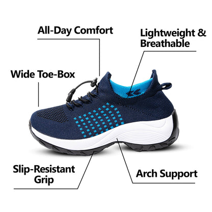 Ortho Stretch Cushion Shoes - White Blue