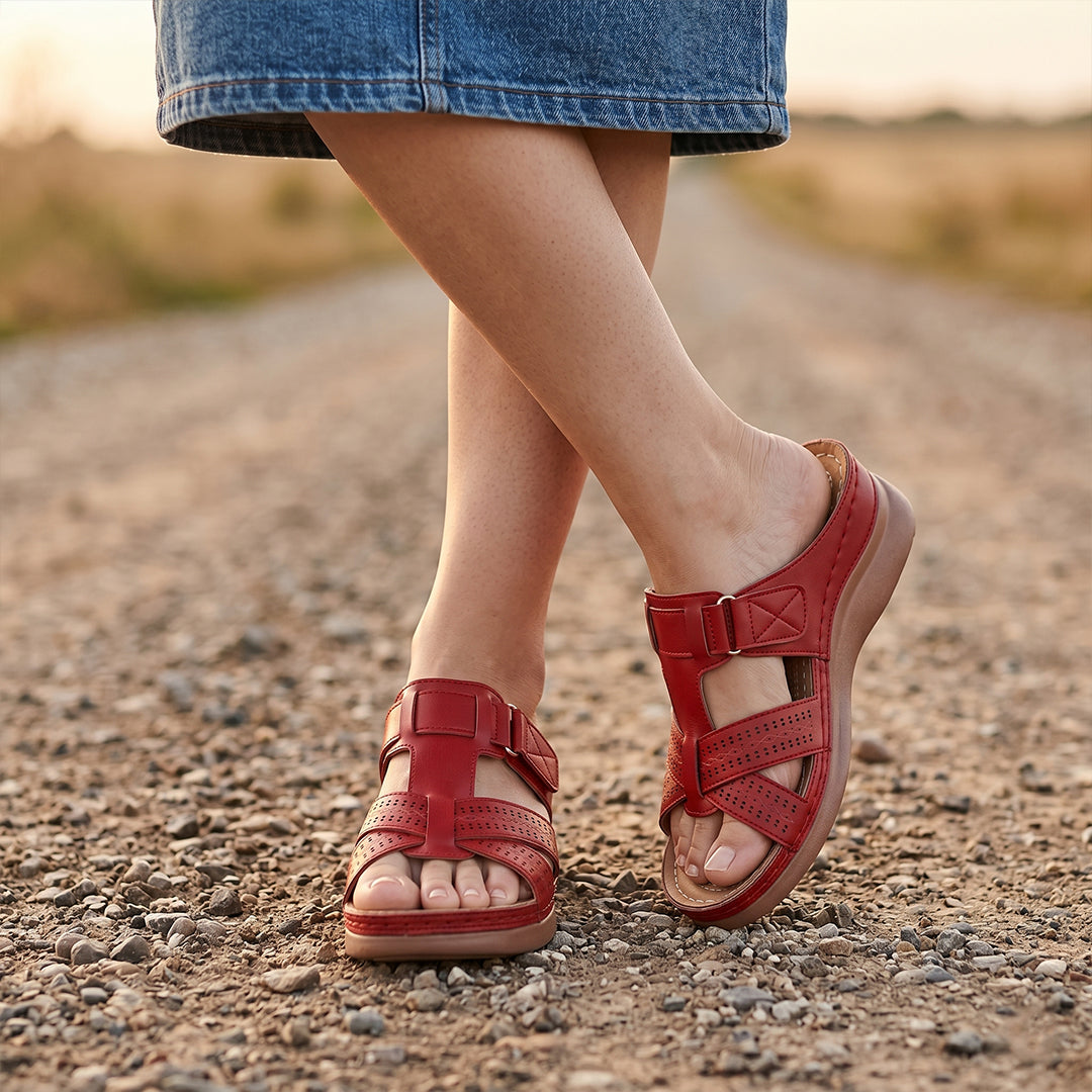 Ortho Roman Cushion Sandals - Red