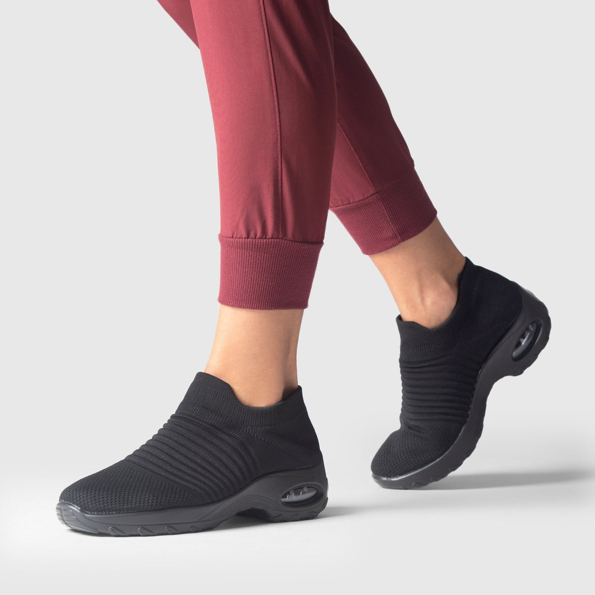 Breathable No-Tie Stretch Shoes - Black