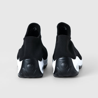 Breathable No-Tie Stretch Shoes - Black White