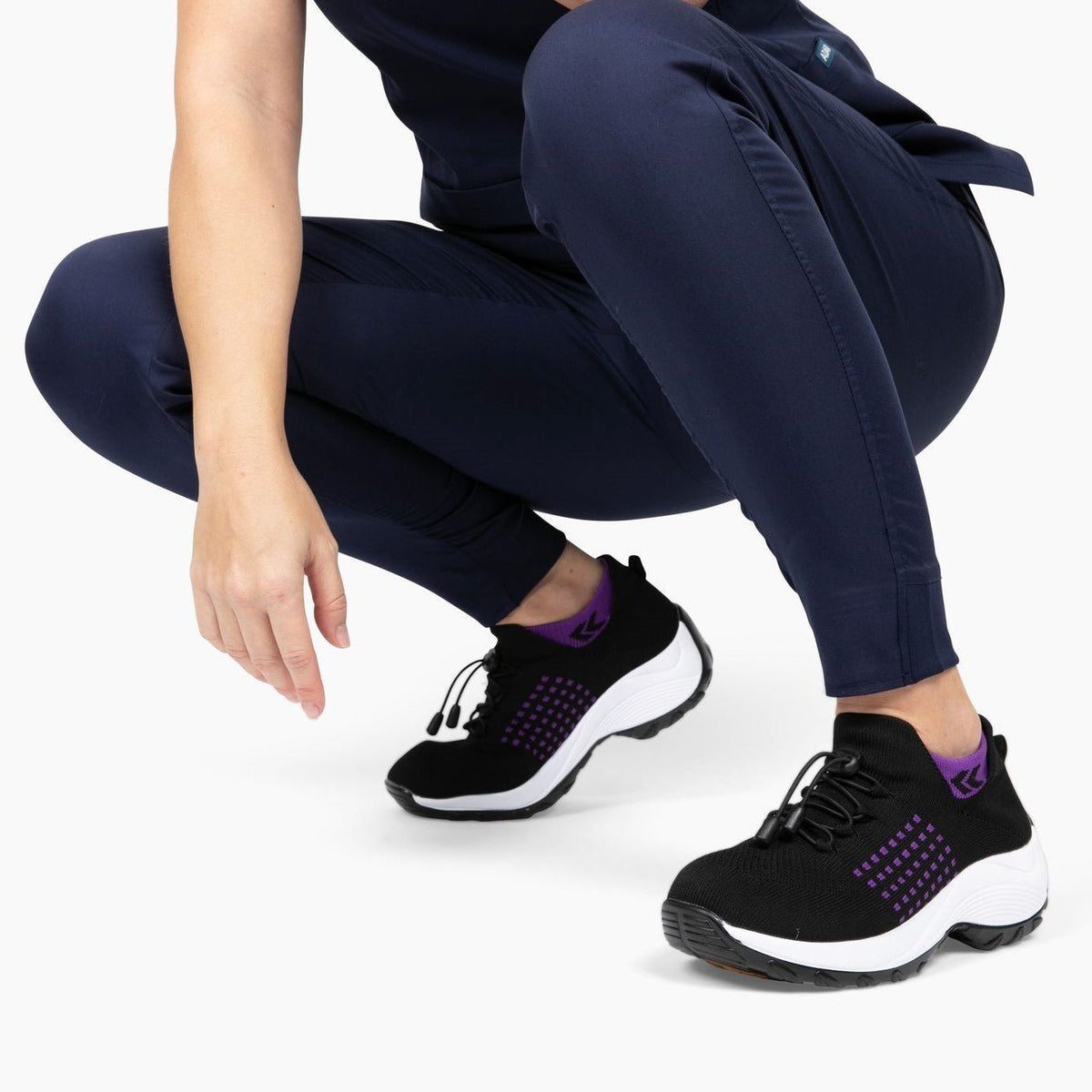 Ortho Stretch Cushion Shoes - Black Purple