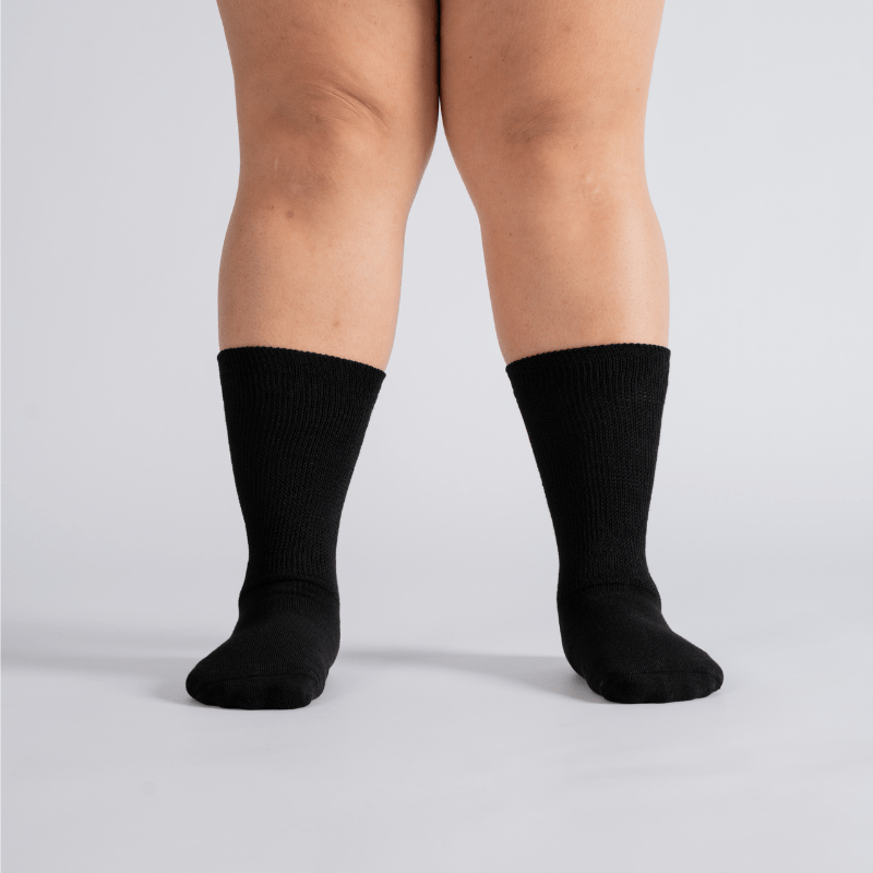 Padded Extra-Stretch Crew Socks - Black