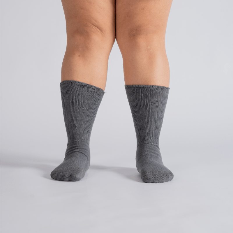 10-Pack Padded Extra-Stretch Crew Socks - Grey