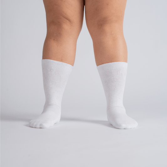 Padded Extra-Stretch Crew Socks - White