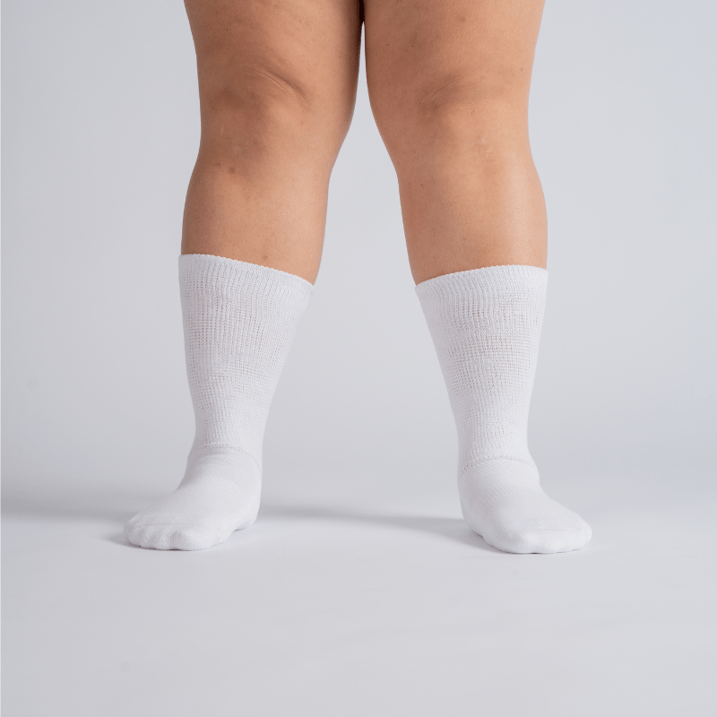 10-Pack Padded Extra-Stretch Crew Socks - White