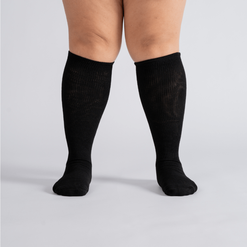 3-Pack Padded Extra-Stretch Socks - Black (Knee, Crew, Ankle)