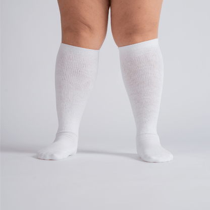 3-Pack Padded Extra-Stretch Socks - White (Knee, Crew, Ankle)