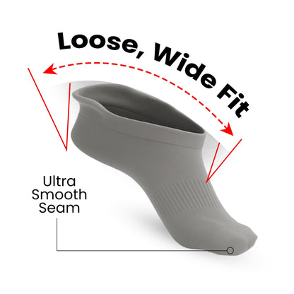 3-Pack Padded Extra-Stretch Ankle Socks - Grey