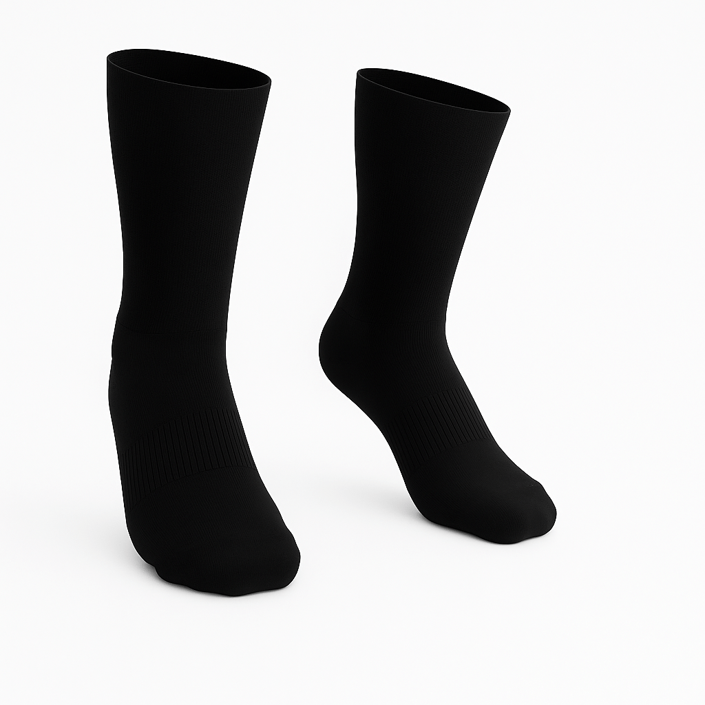 Padded Extra-Stretch Crew Socks - Black