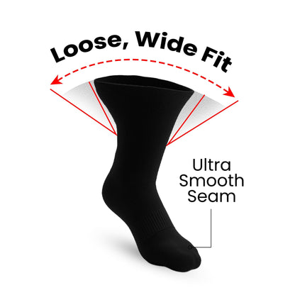 3-Pack Padded Extra-Stretch Socks - Black (Knee, Crew, Ankle)