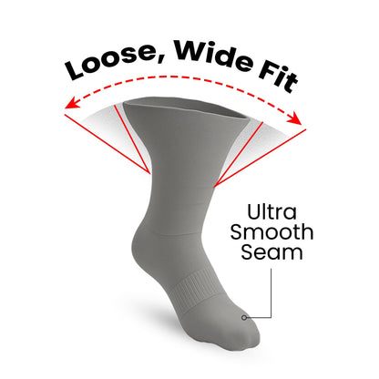 3-Pack Padded Extra-Stretch Crew Socks - Grey