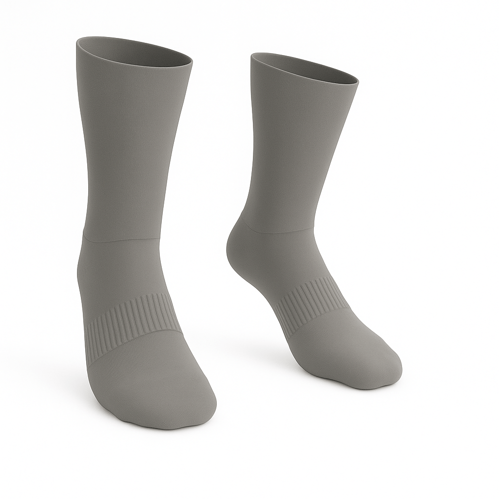 Padded Extra-Stretch Crew Socks - Grey