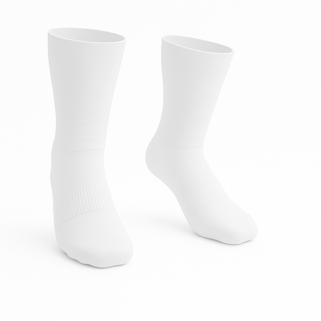 Padded Extra-Stretch Crew Socks - White