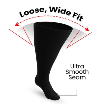 3-Pack Padded Extra-Stretch Knee Socks - Black