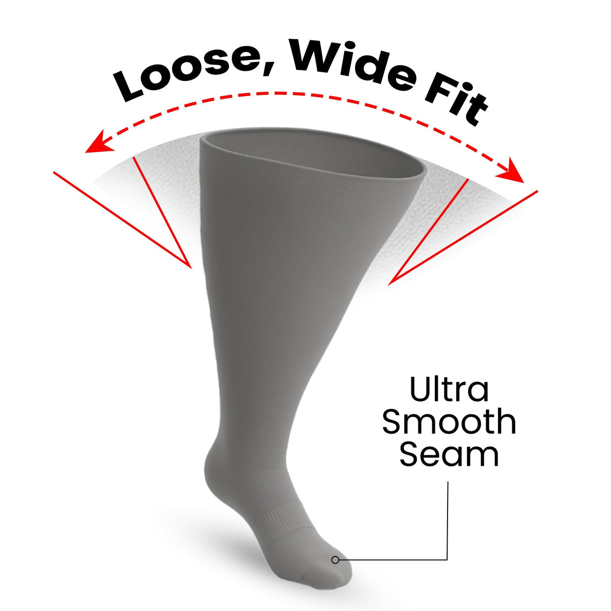 Padded Extra-Stretch Knee Socks - Grey