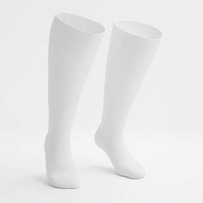 3-Pack Padded Extra-Stretch Knee Socks - White