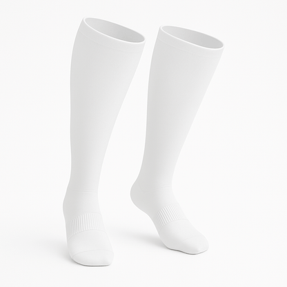 Padded Extra-Stretch Knee Socks - White