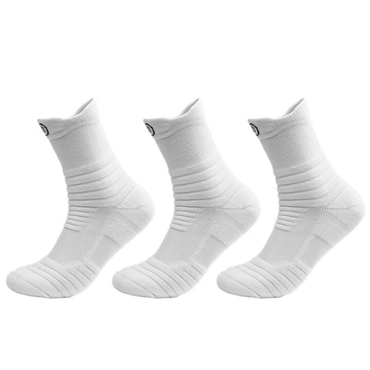 White Breathable Crew Socks - 3 Pack